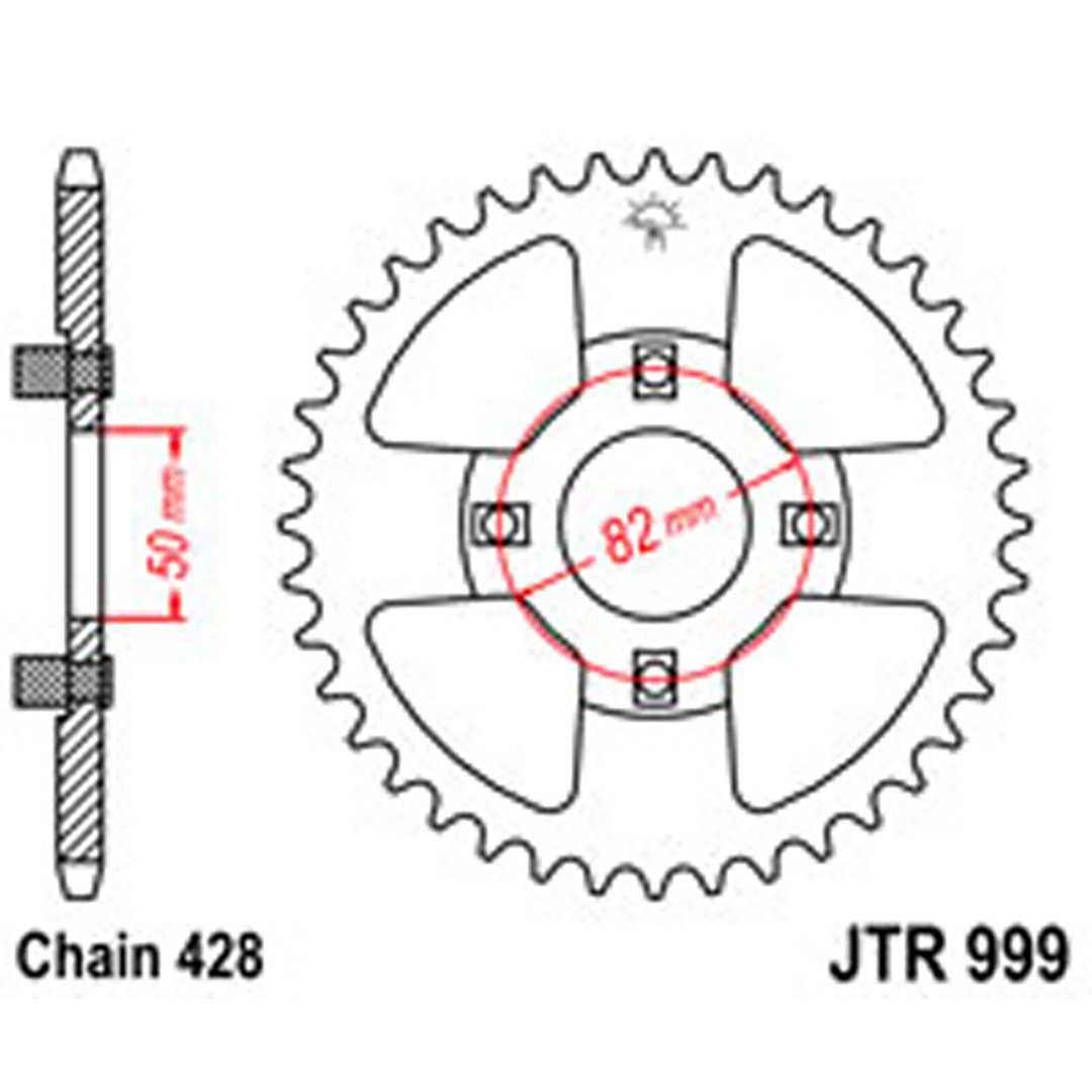 JT Rear Sprockets R/W 999-42T HON [153M]