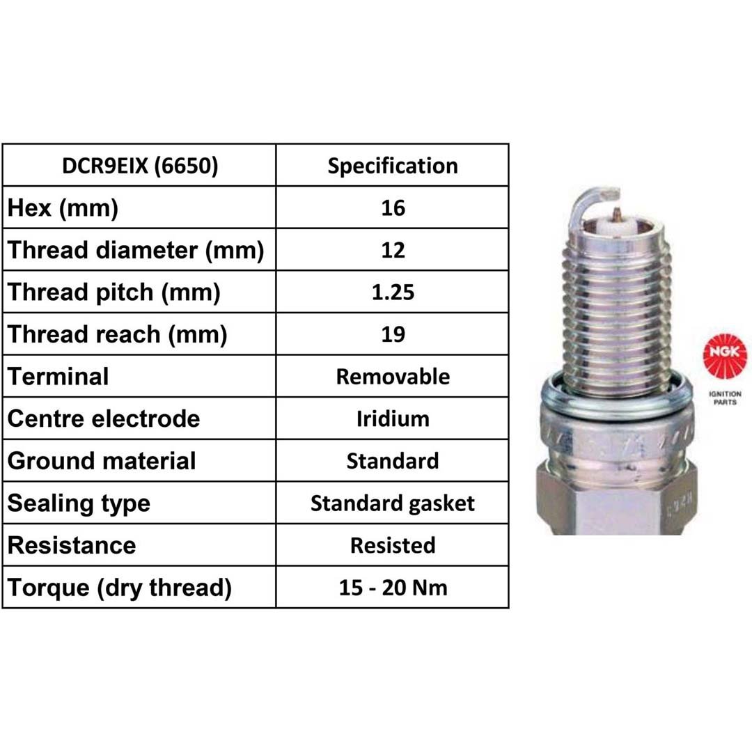 NGK Spark Plug DCR9EIX Iridium Plugs [Box 4]
