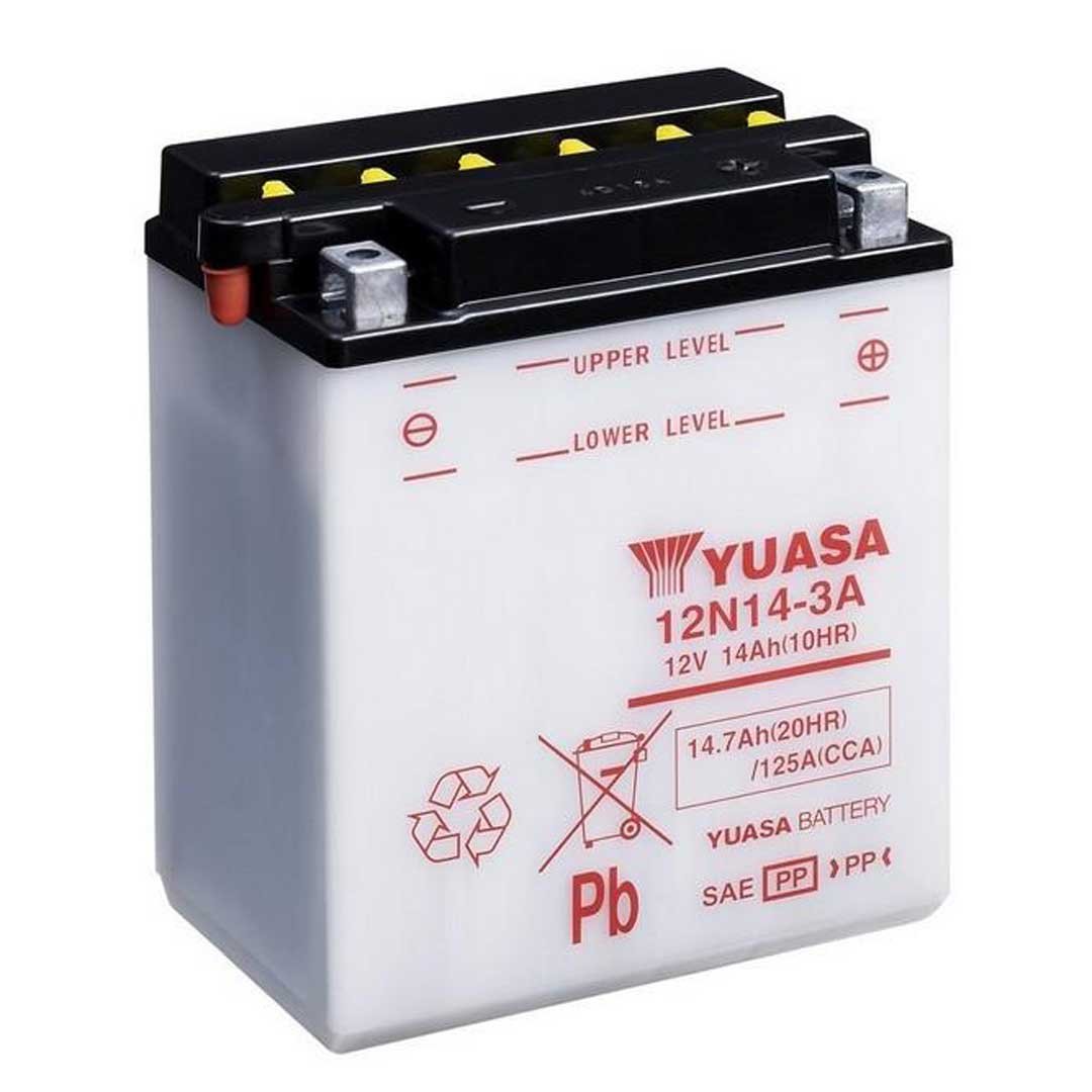 Yuasa Batteries 12N-14-3A (CP) With Acid