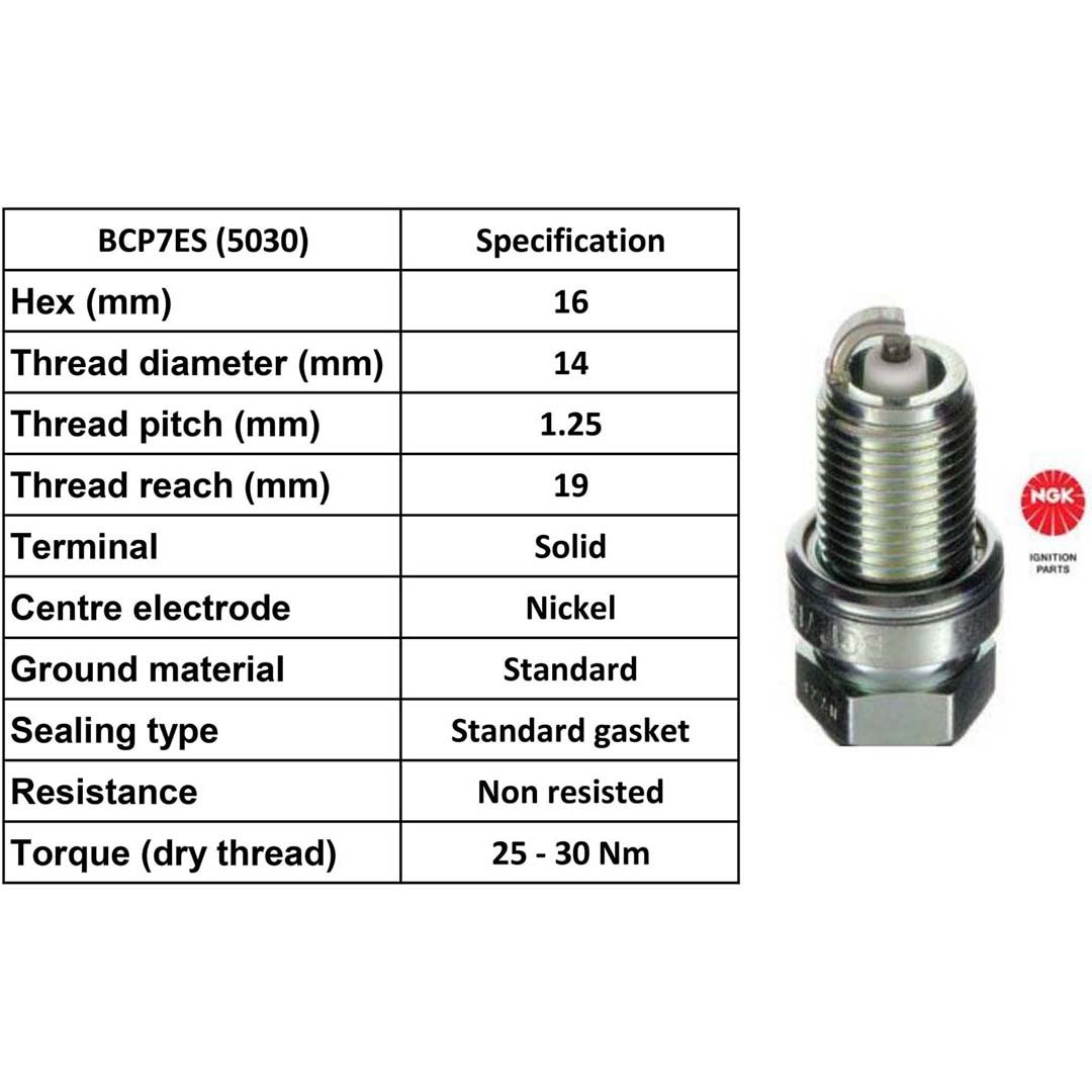 NGK Spark Plug BCP7ES Plugs [Box 10]