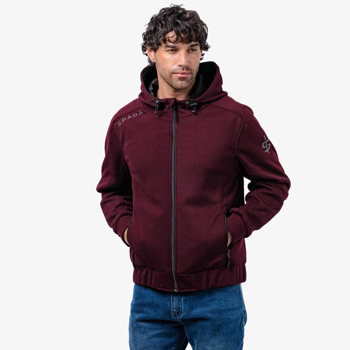 Spada Blade Zip CE Hoodie Port Red - Image 3