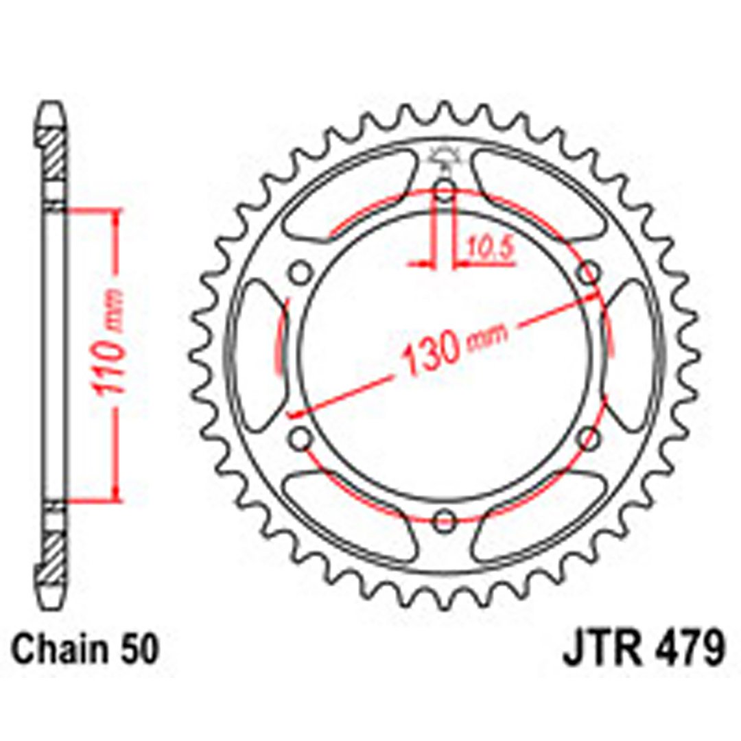 JT Rear Sprockets R/W 479-44 [241] YAM