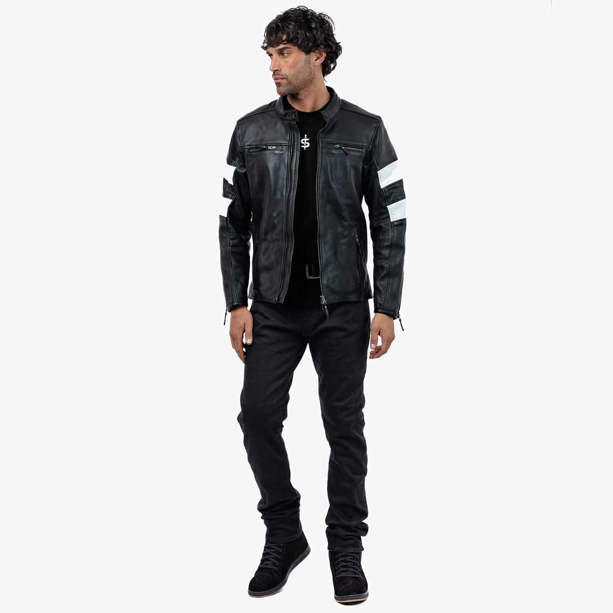 Spada Hanzo CE Leather Jacket Black/Ivory - Image 7