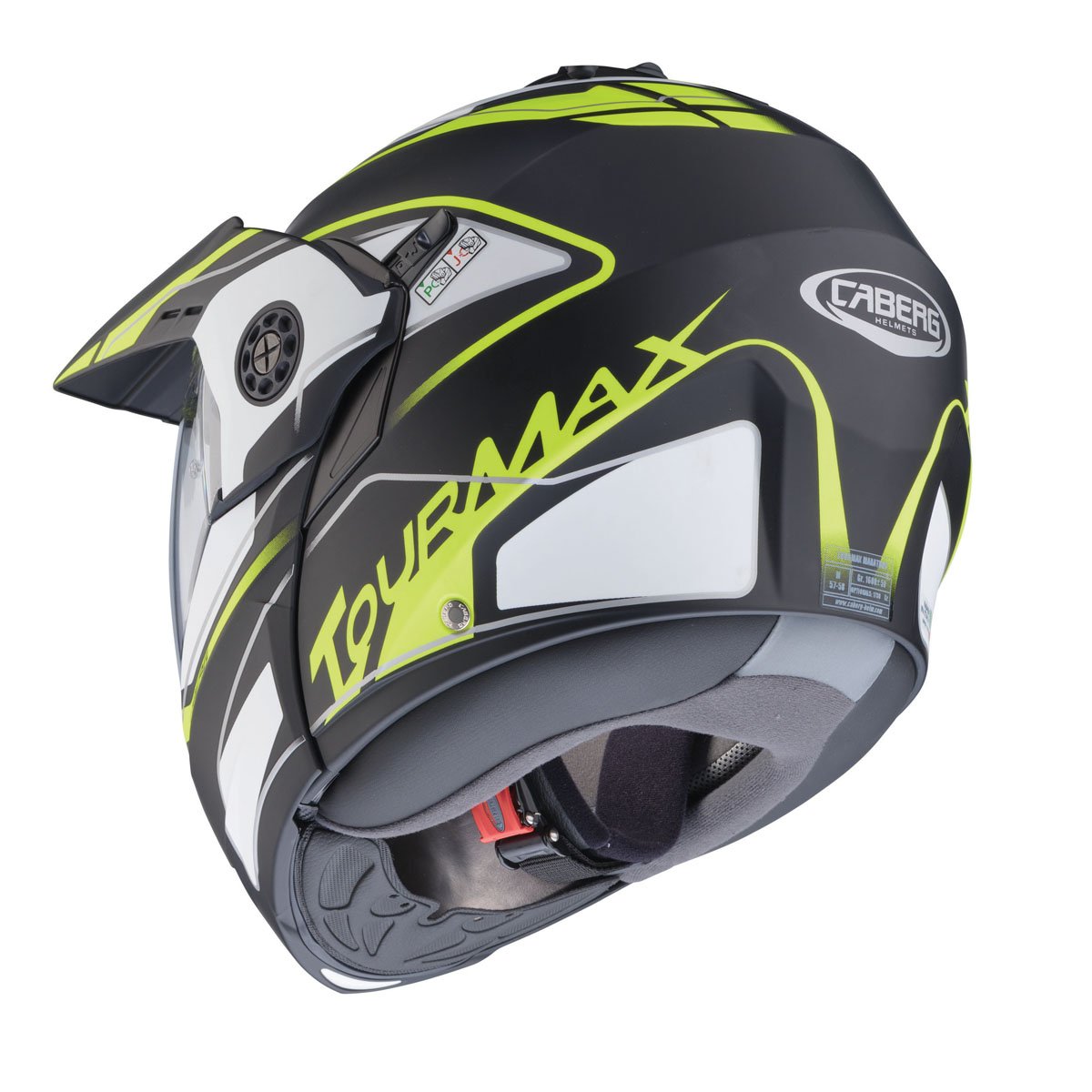 Caberg Tourmax Marathon Matt Black/White/Yellow/Fluo Helmet - Image 3