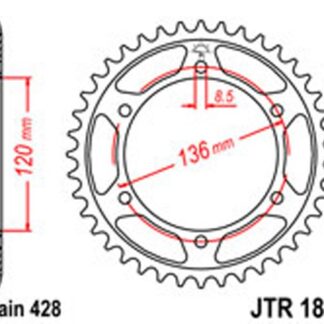JT Rear Sprockets R/W 1847-47 YAM [4324]