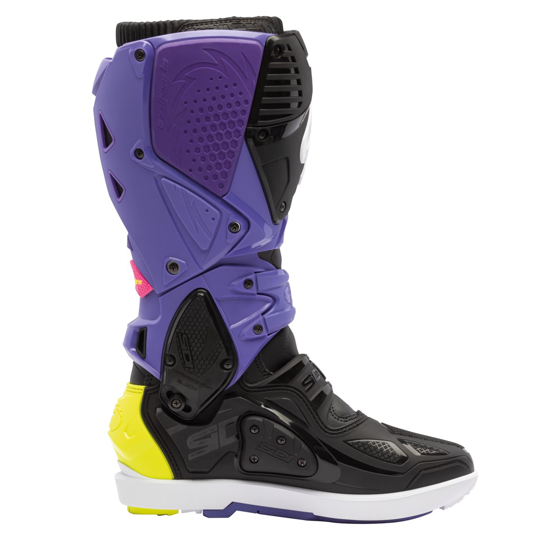 Sidi Crossfire 3 SRS CE Boots Violet/Black/Fluo Yellow - Image 3