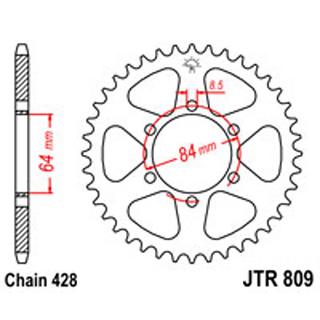 JT Rear Sprockets R/W 809-53T SUZ