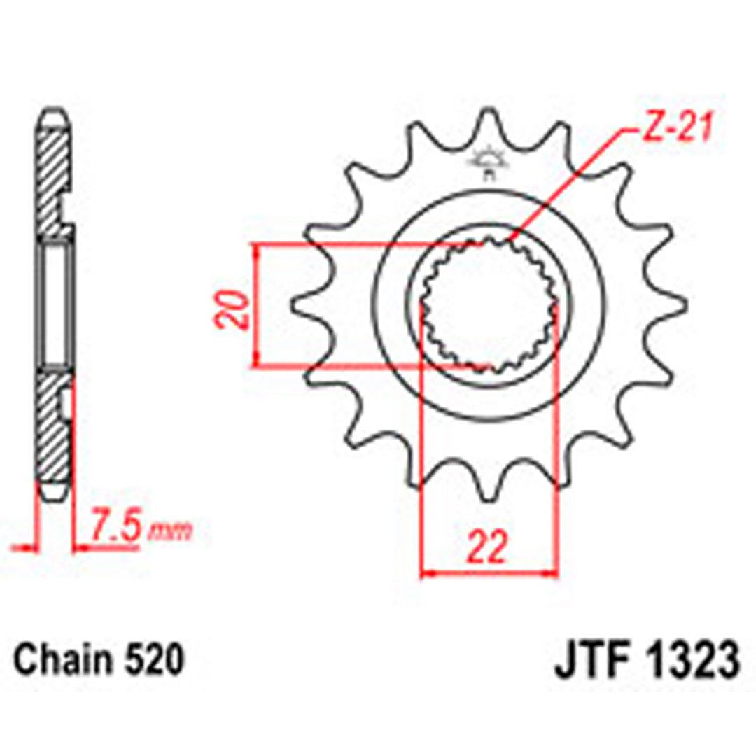 JT Gear Box Sprockets G/B 1323SC-13 [342]