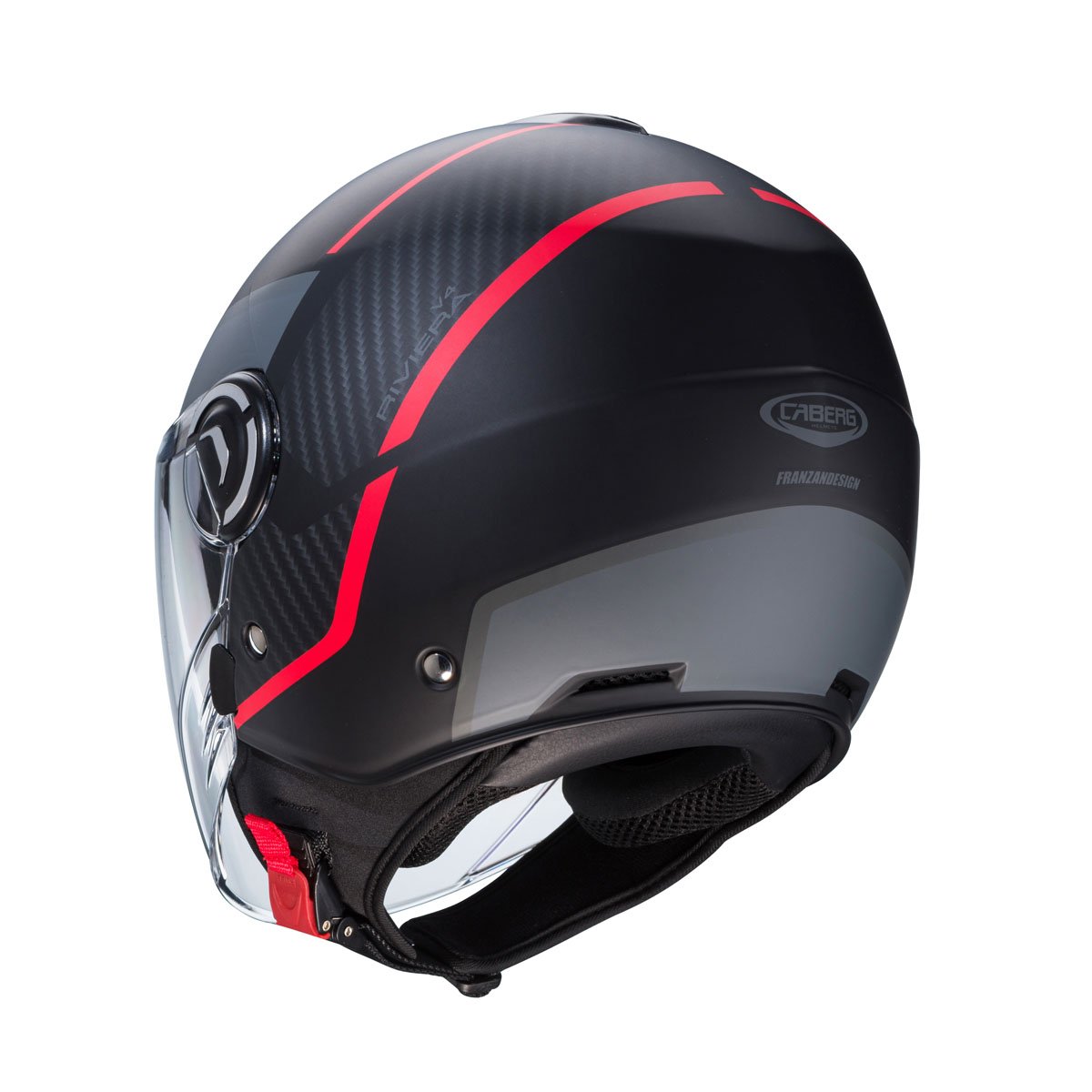 Caberg Riviera V4X Geo Matt Black/Red/Anthracite Helmet - Image 3