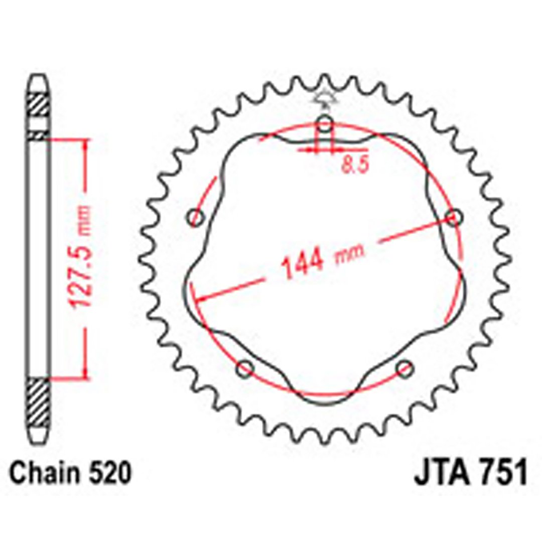 JT Rear Sprockets R/W 751-36SC Alloy Ducati