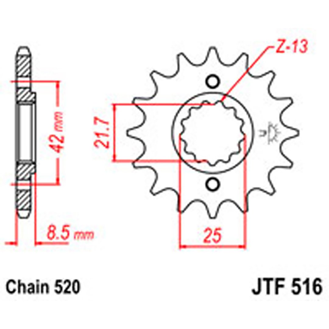 JT Gear Box Sprockets G/B 516-14T KAW [523]