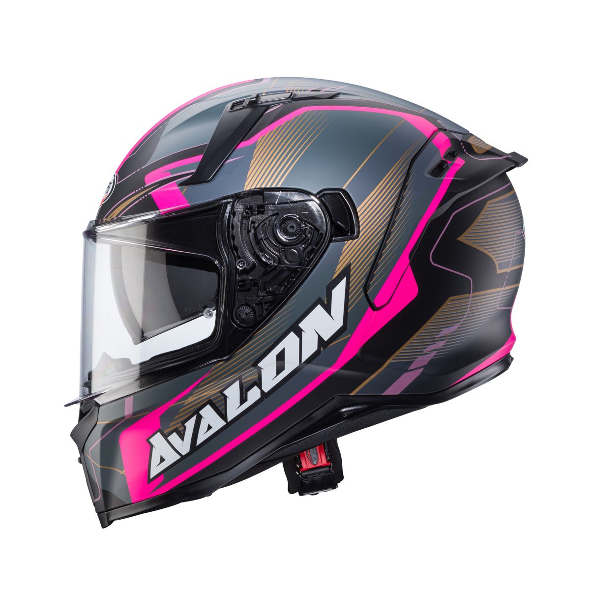 Caberg Avalon X Optic Matt Black/Grey/Fuchsia Helmet - Image 2