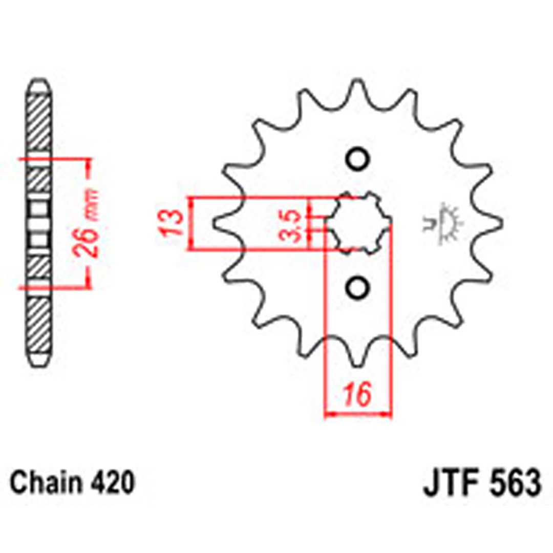 JT Gear Box Sprockets G/B 563/562-13T SUZ