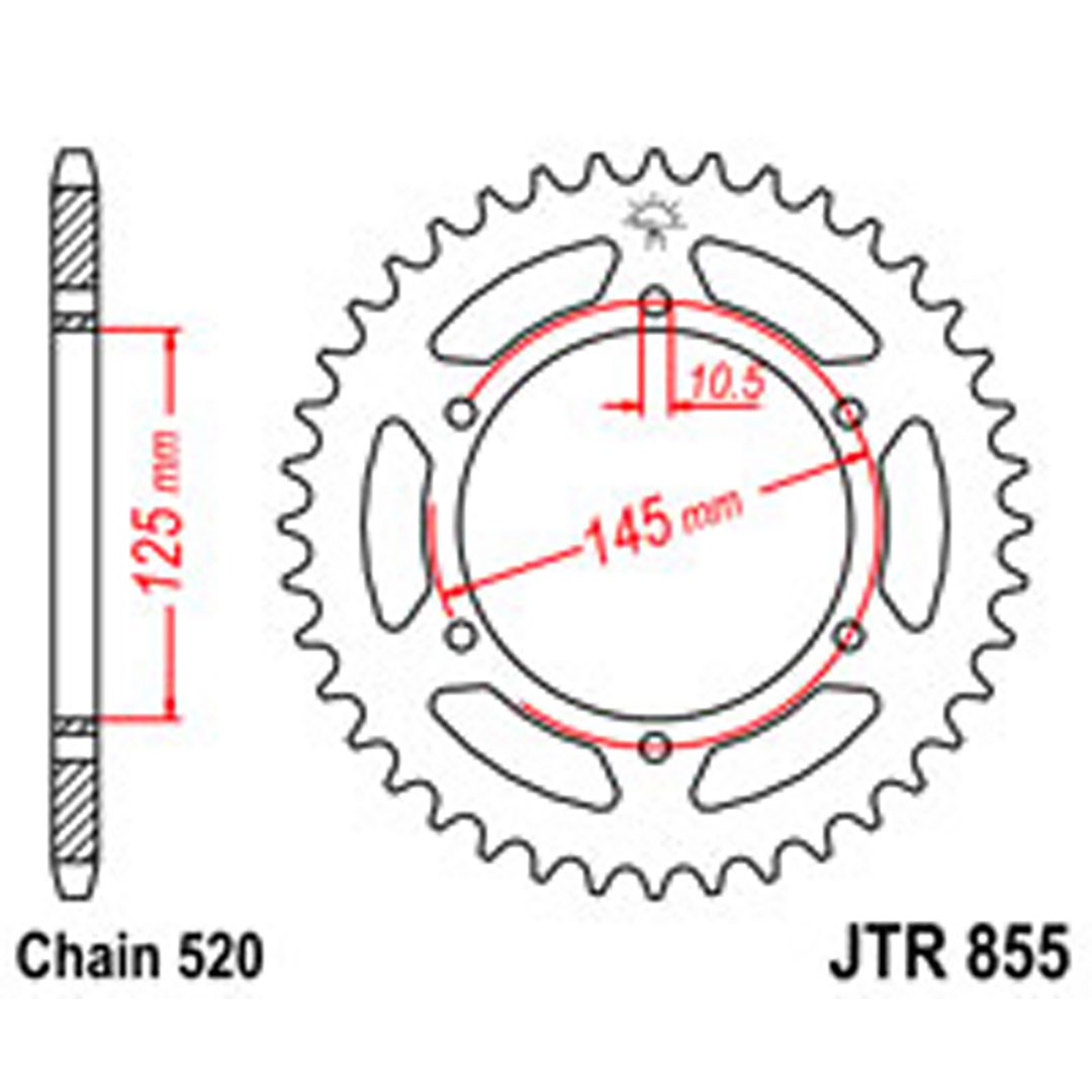 JT Rear Sprockets R/W 855/0866-48T YAM