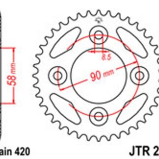 JT Rear Sprockets R/W 223-52