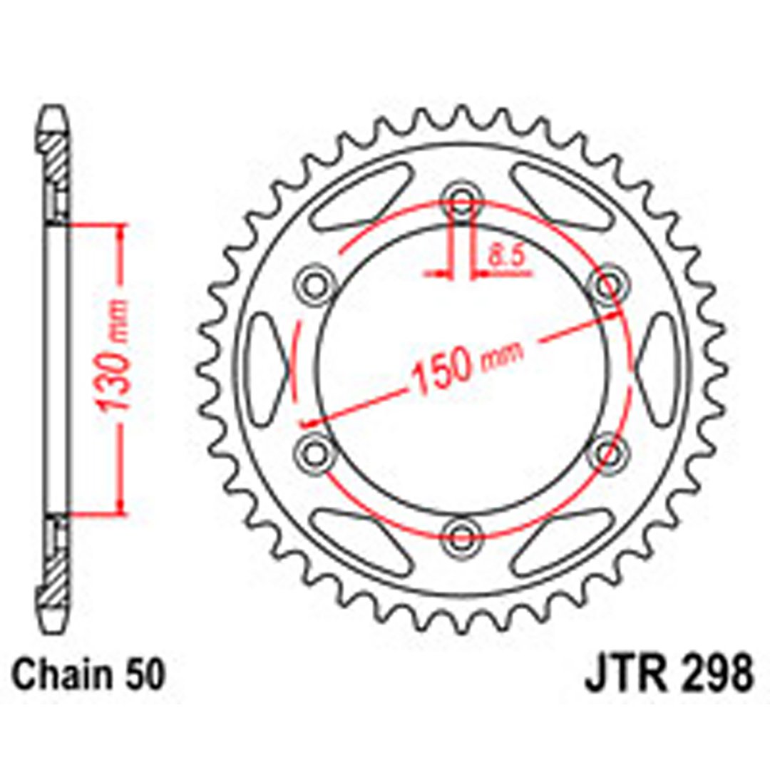 JT Rear Sprockets R/W 298-40T HON