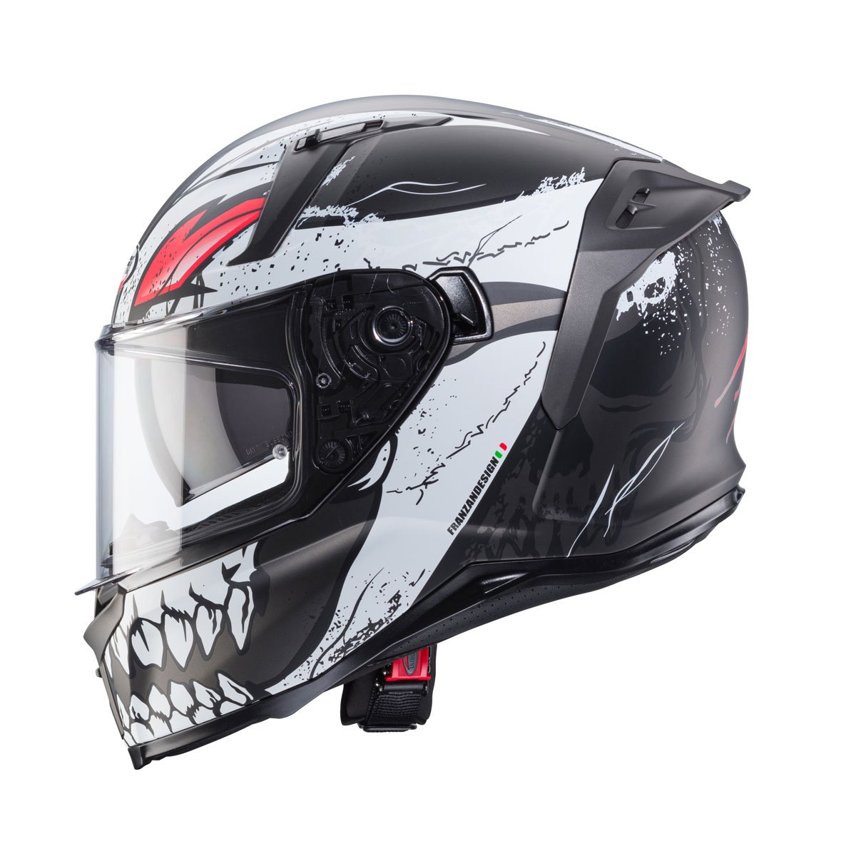 Caberg Avalon X Punk Matt Grey/Black/Red Helmet - Image 2