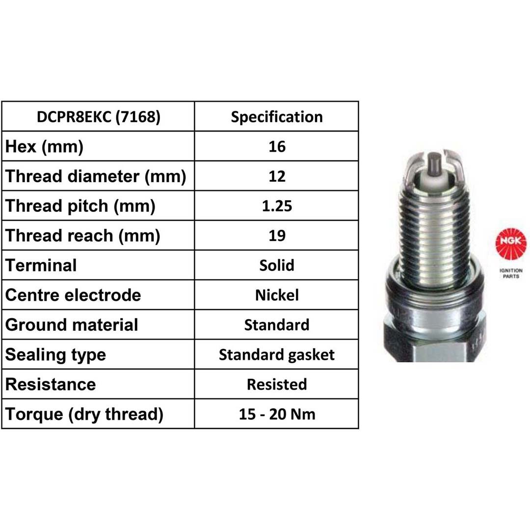 NGK Spark Plug DCPR8EKC Plugs [Box 10]