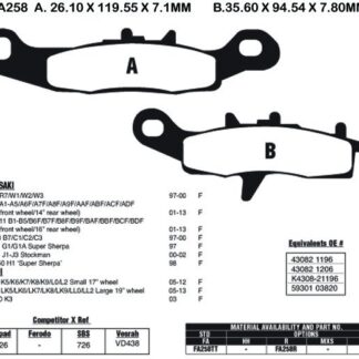 EBC Brake Pads FA258R-SPECIAL ORDER