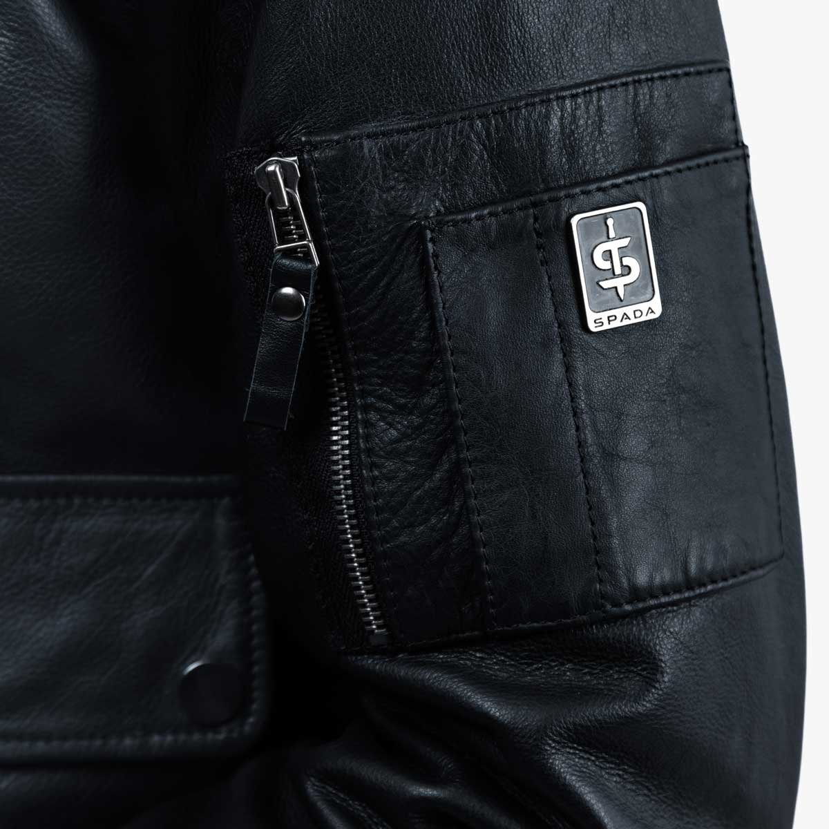 Spada Turbine CE Leather Bomber Jacket Black - Image 4