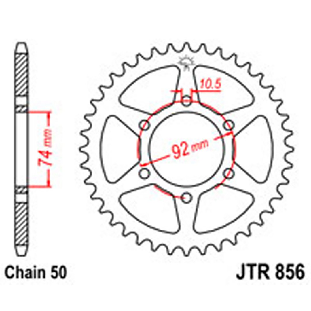 JT Rear Sprockets R/W 856-45T YAM [852]