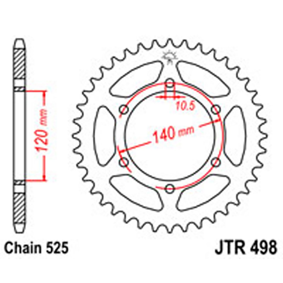 JT Rear Sprockets R/W 498-44 SUZ [5301]