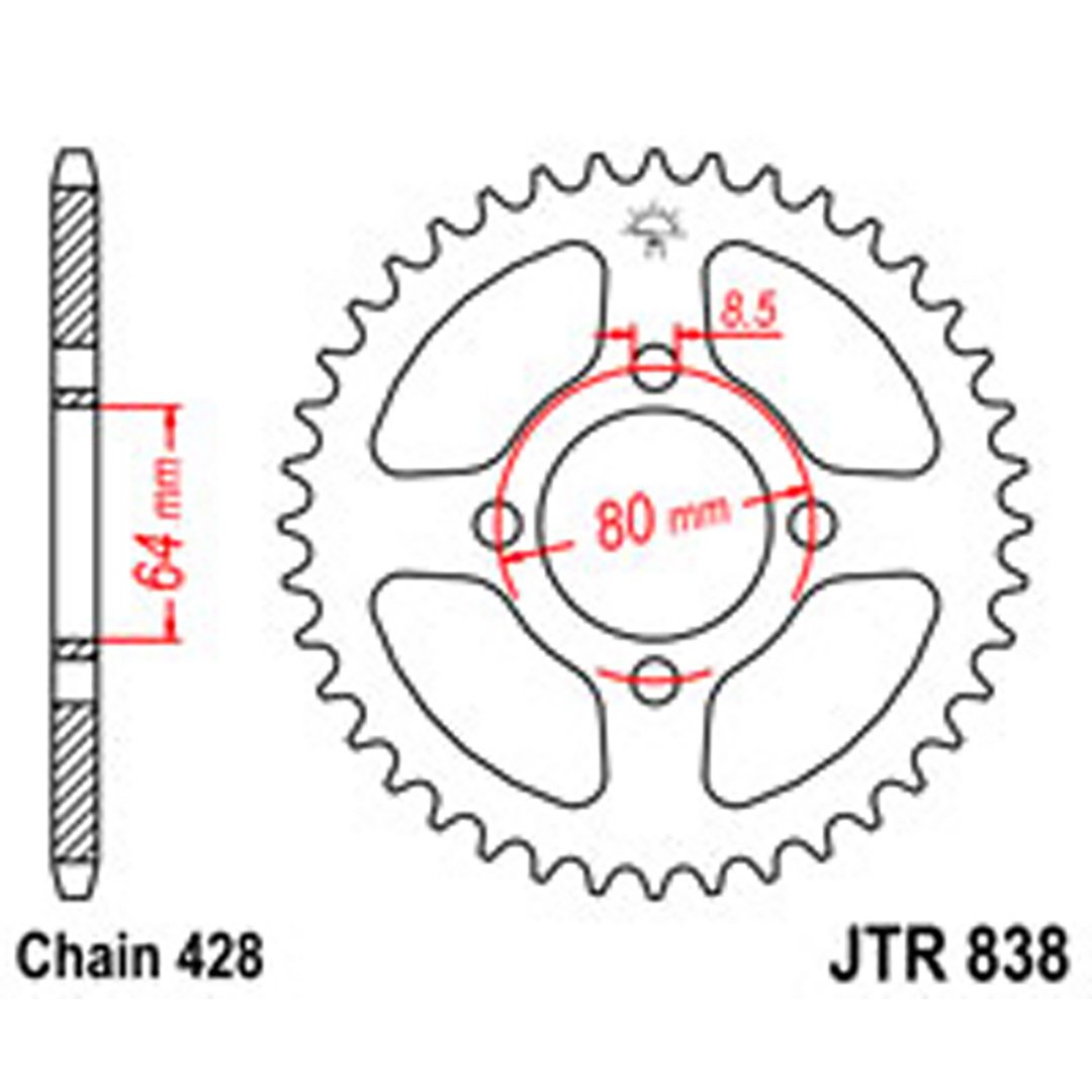 JT Rear Sprockets R/W 838-37T YAM