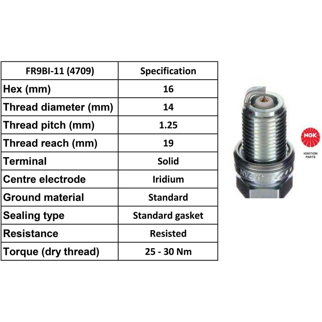 NGK Spark Plug FR9BI-11 Plugs [Box 4]