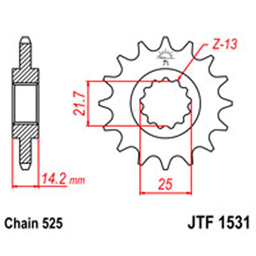 JT Gear Box Sprockets G/B 1531-15 KAW [2083]