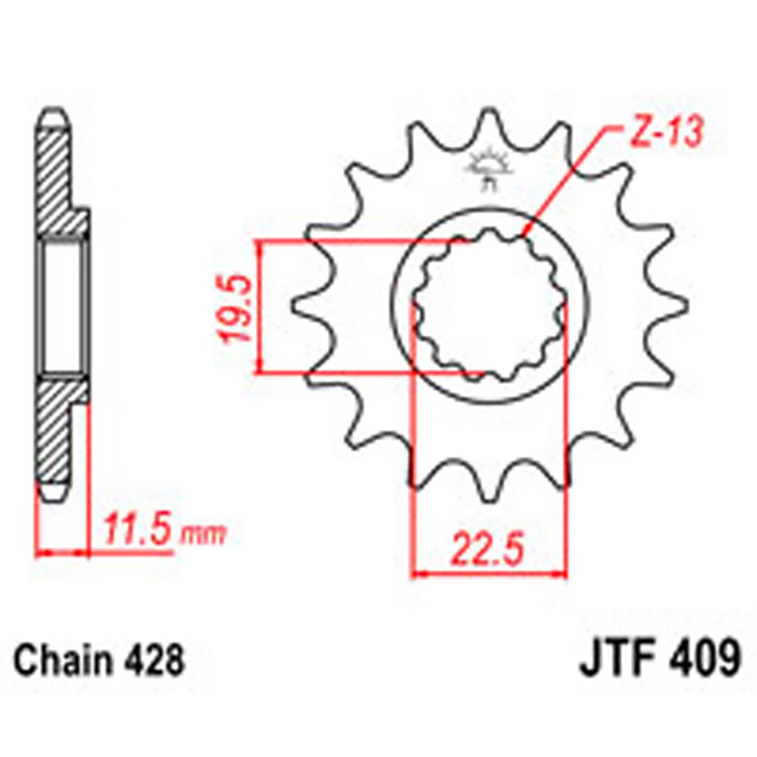 JT Gear Box Sprockets G/B 409-16T SUZ [4101]
