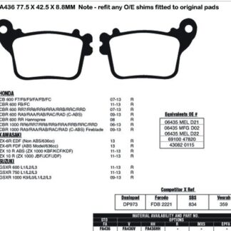 EBC Brake Pads FA436