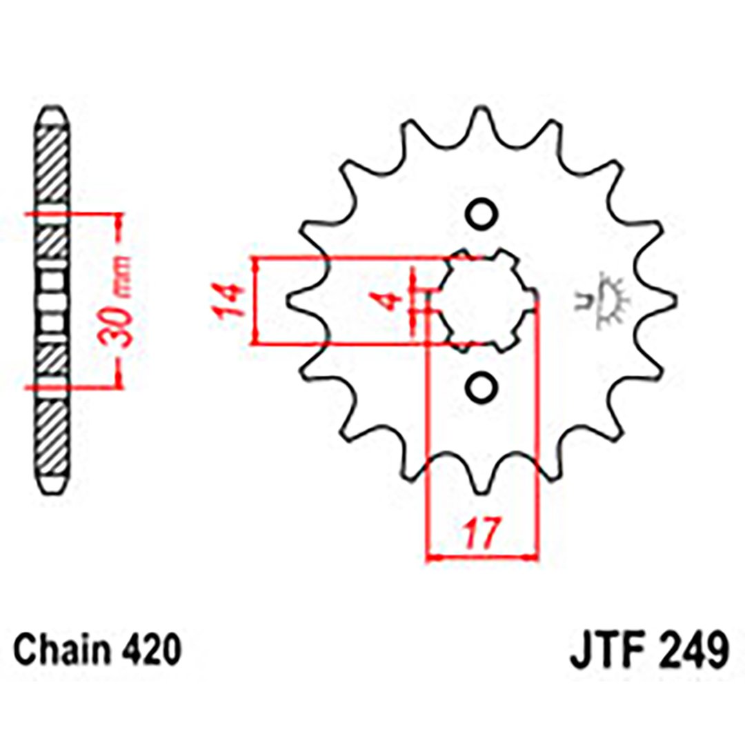 JT Gear Box Sprockets G/B 249/504-13T