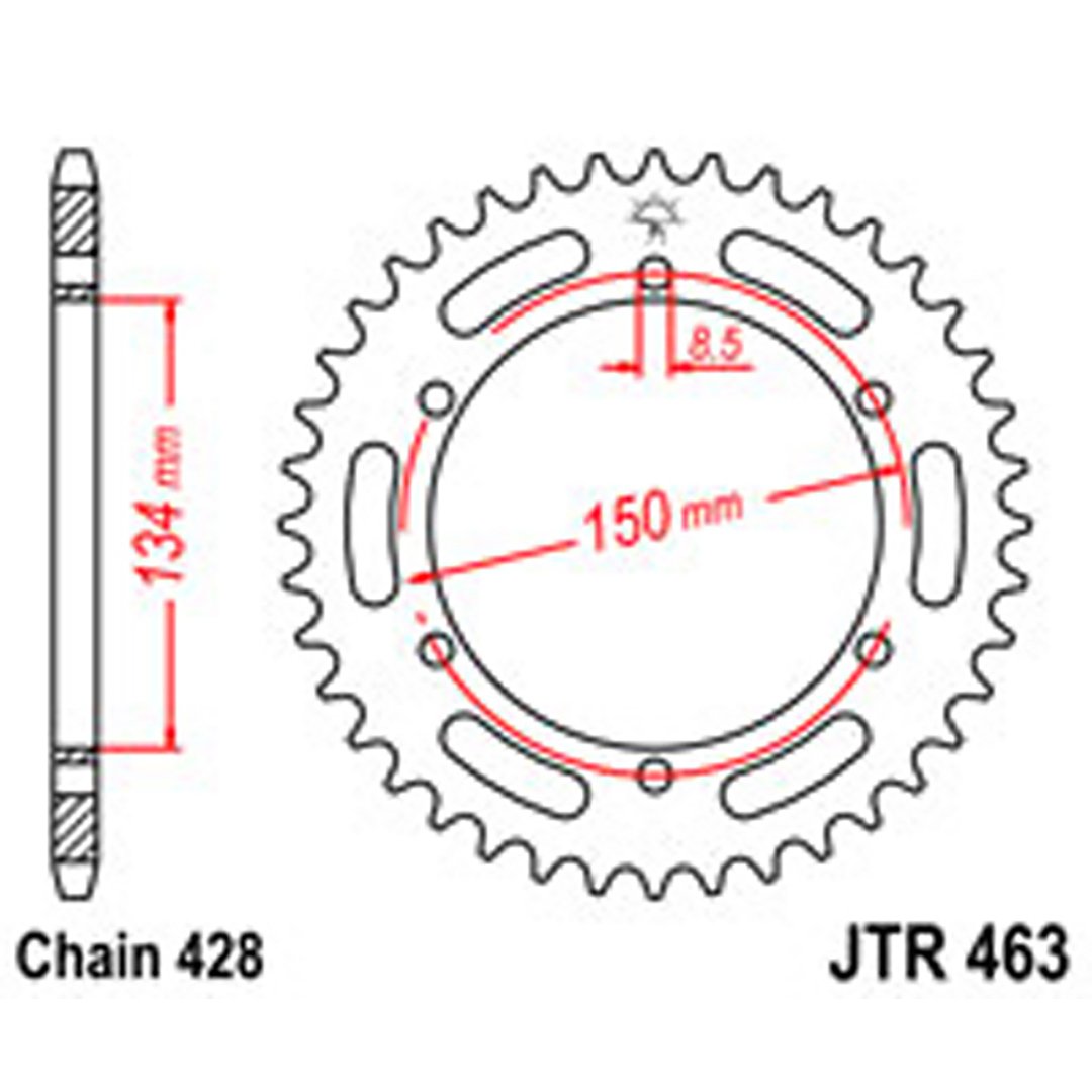 JT Rear Sprockets R/W 463-50T KAW