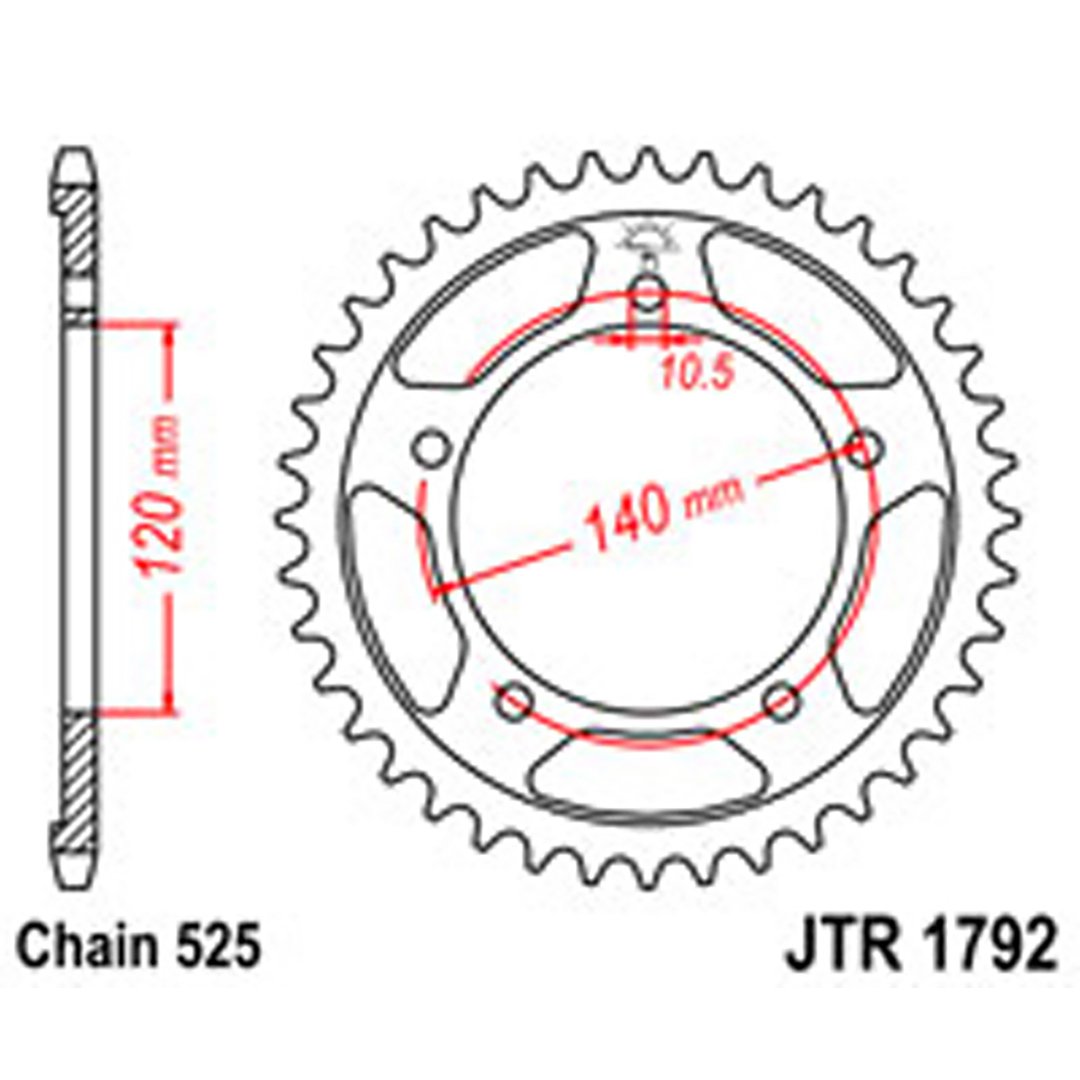JT Rear Sprockets R/W 1792-48 [4398]