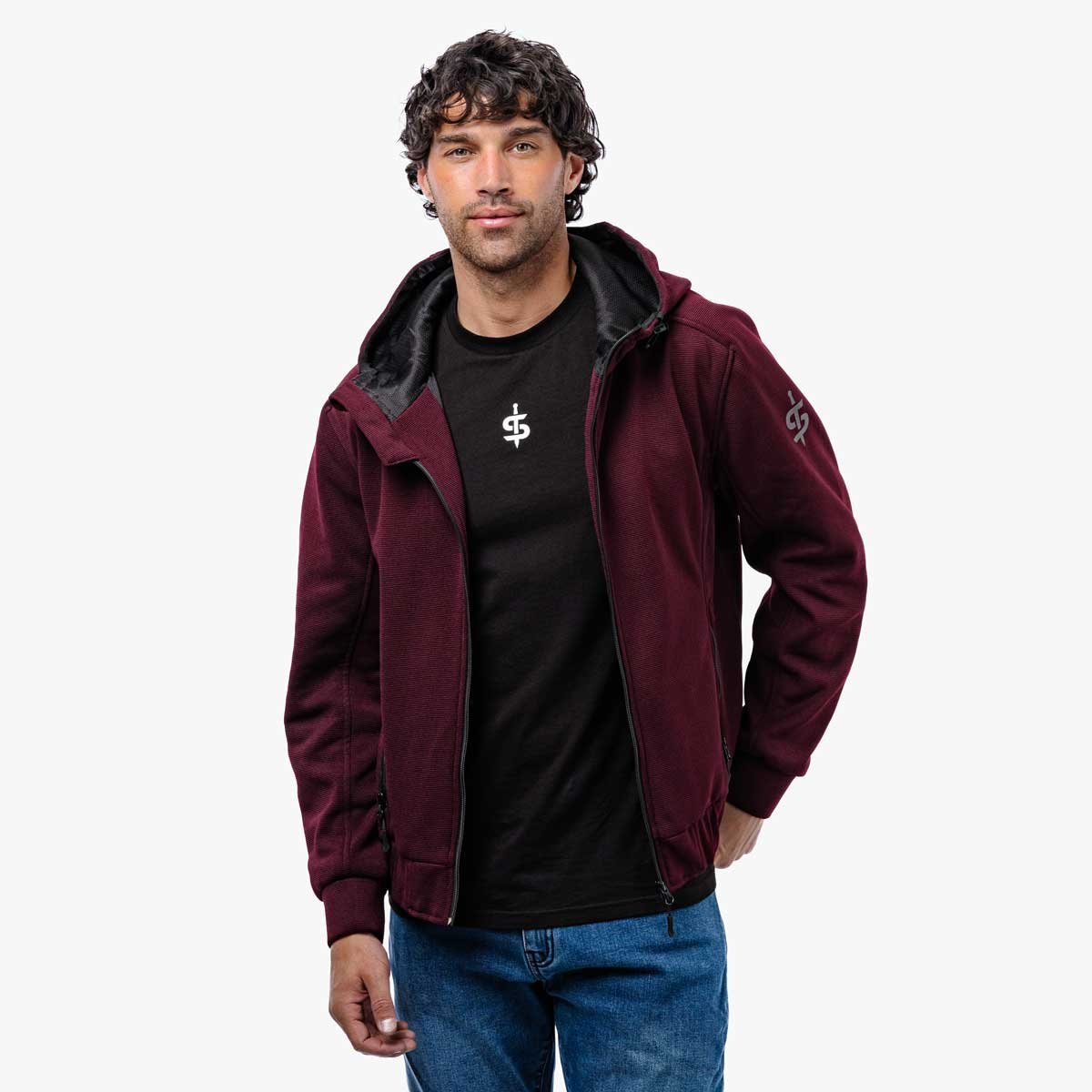 Spada Blade Zip CE Hoodie Port Red - Image 2