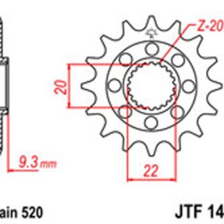 JT Gear Box Sprockets G/B 1446SC-13 KAW