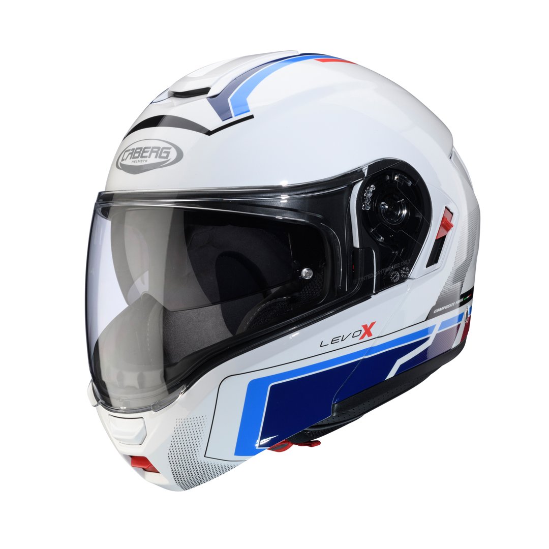 Caberg Levo X Elite White/Red/Blue/Light Blue Helmet Special Order