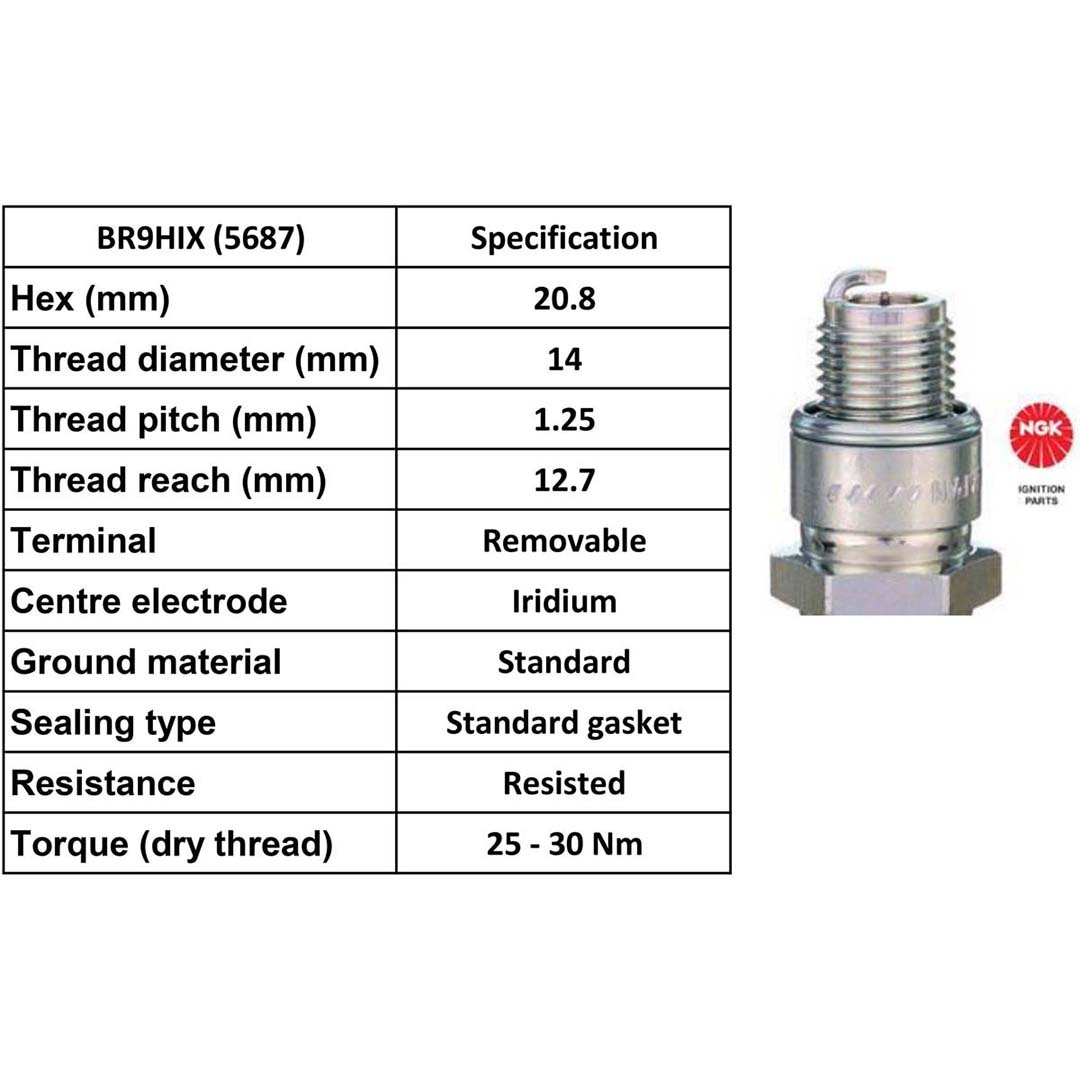 NGK Spark Plug BR9HIX/B9HVX Plugs [Box 4]