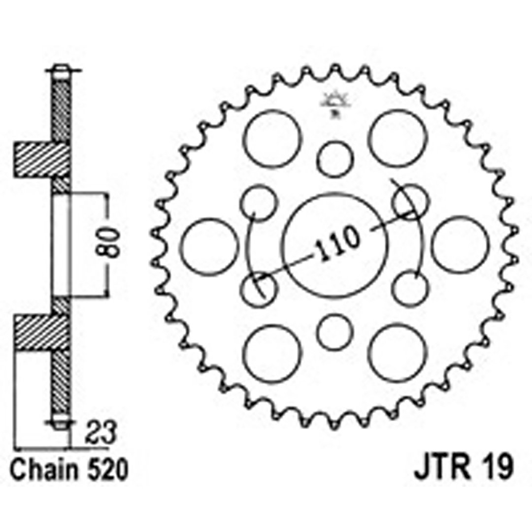 JT Rear Sprockets R/W 19-38 APRILIA [3553]