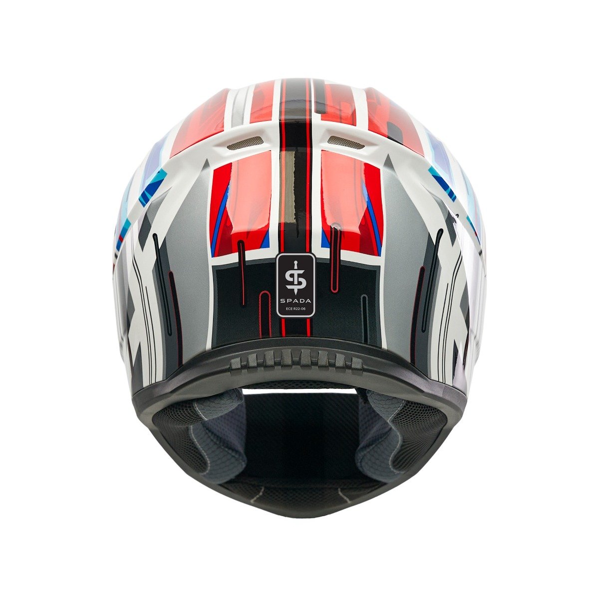 Spada Raiden 3 Cyclone White/Red/Blue Helmet - Image 4