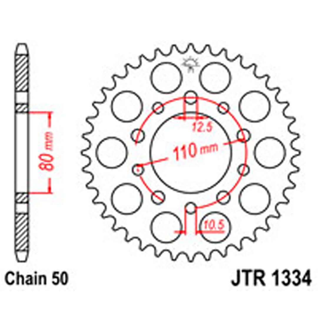 JT Rear Sprockets R/W 1334/334/341-40 HON DUAL COMBINATION
