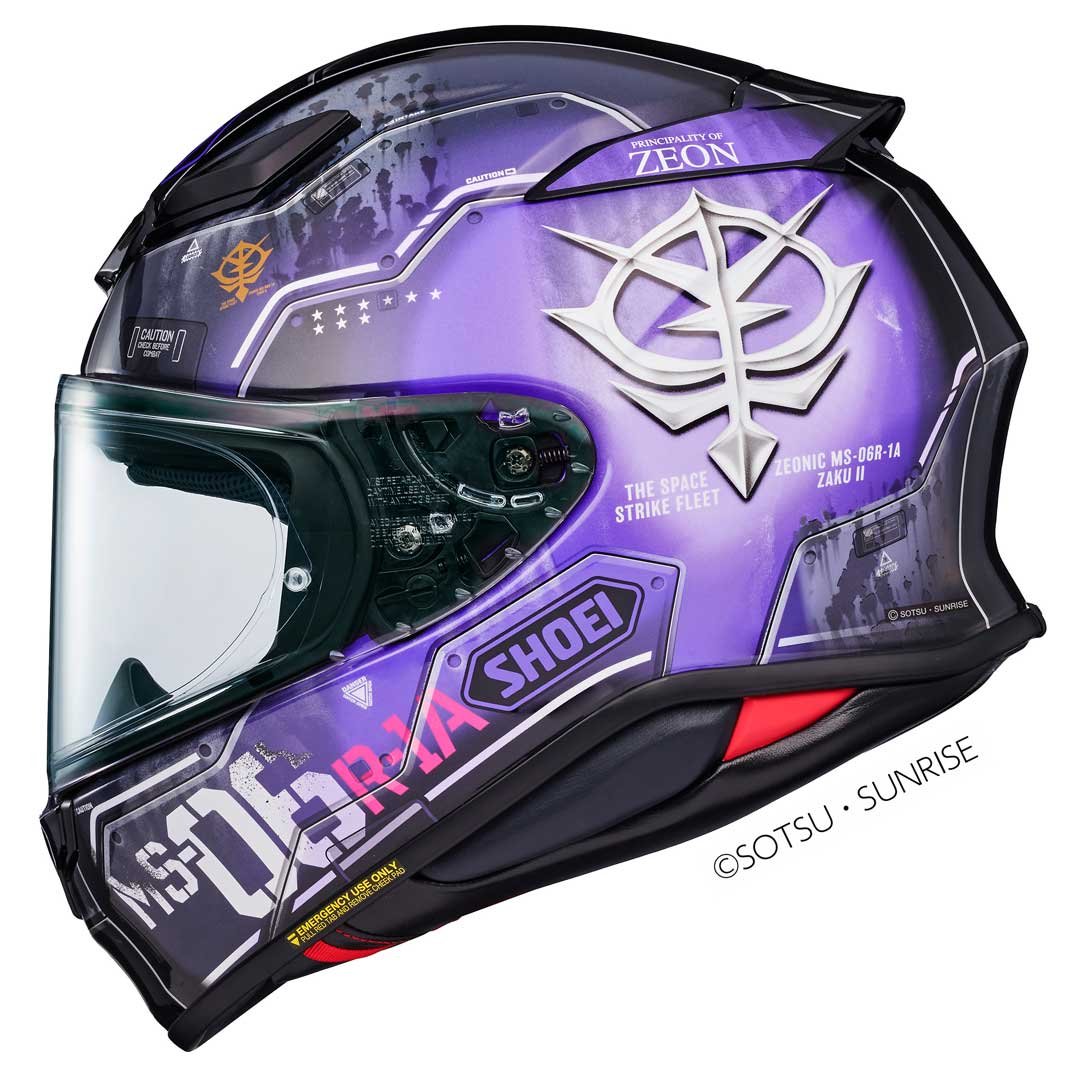 Shoei NXR2 MS-06R-1A Black Tri-Star's Zaku II H-MOB TC-12 Helmet - Image 2