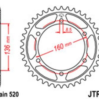 JT Rear Sprockets R/W 5-44