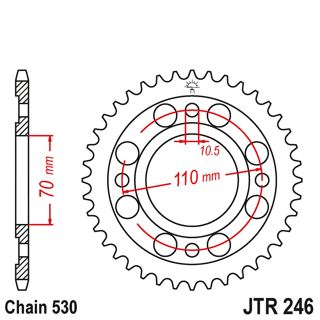 JT Rear Sprockets R/W 246-36T - Image 2