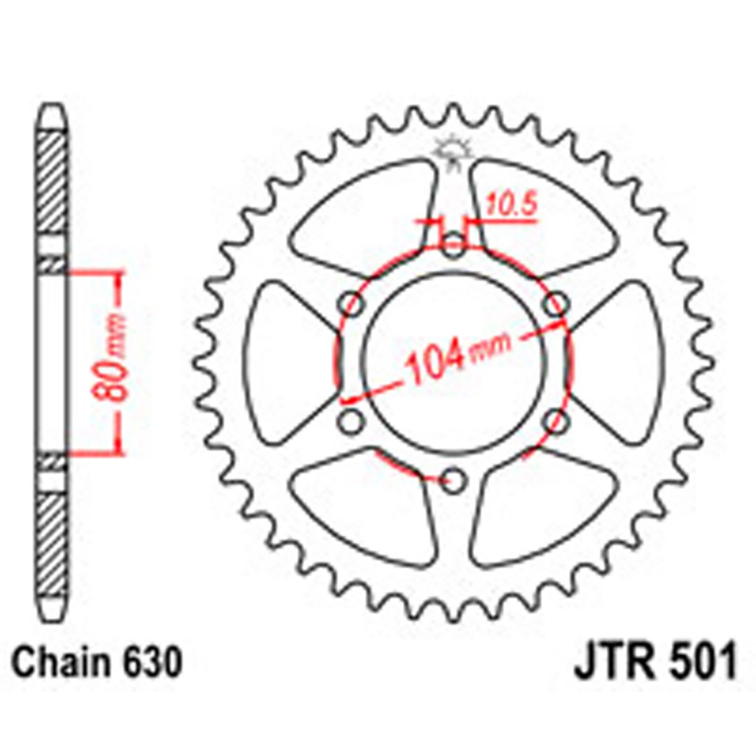 JT Rear Sprockets R/W 501-34T KAW