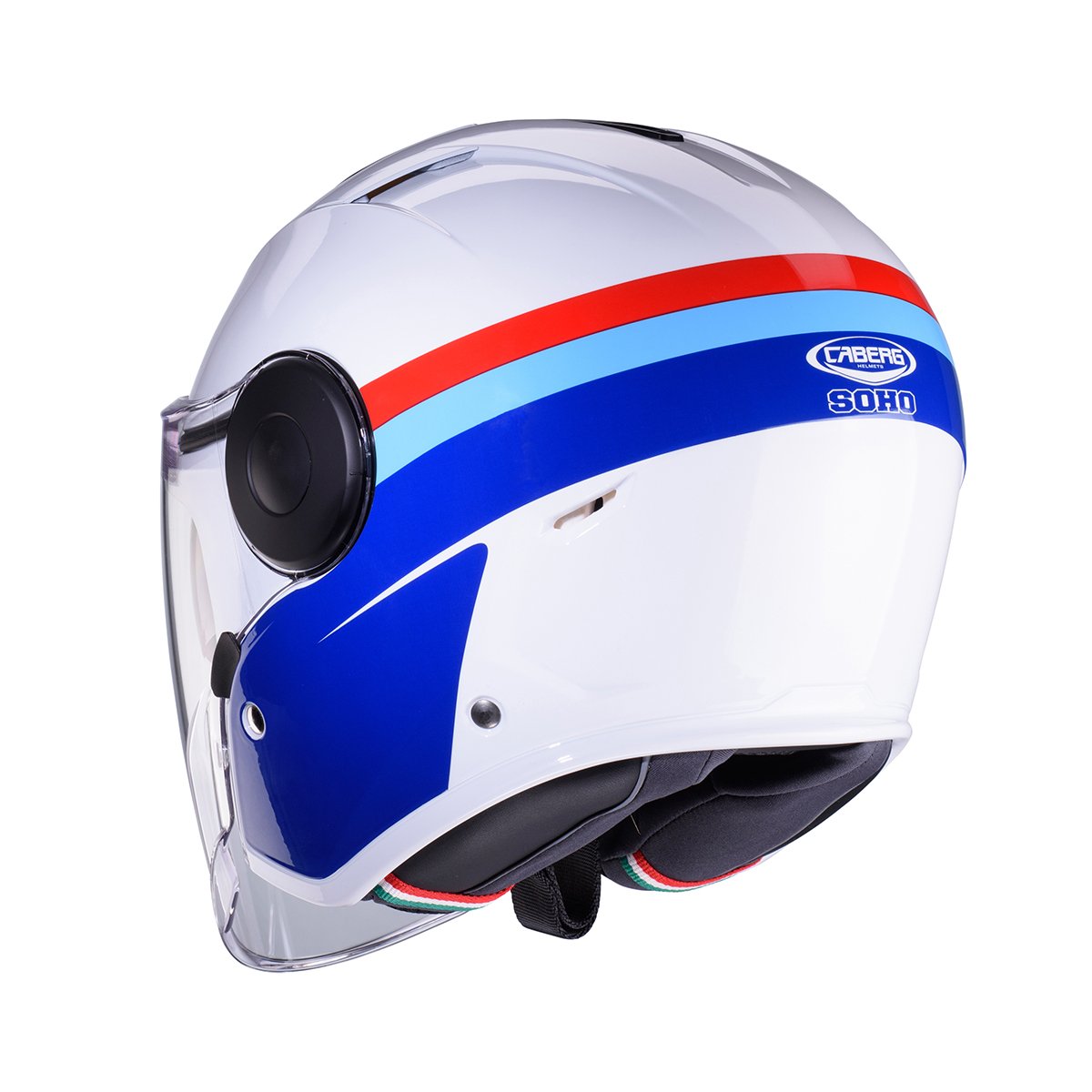 Caberg Soho Zephir White/Blue/Red Helmet - Image 3