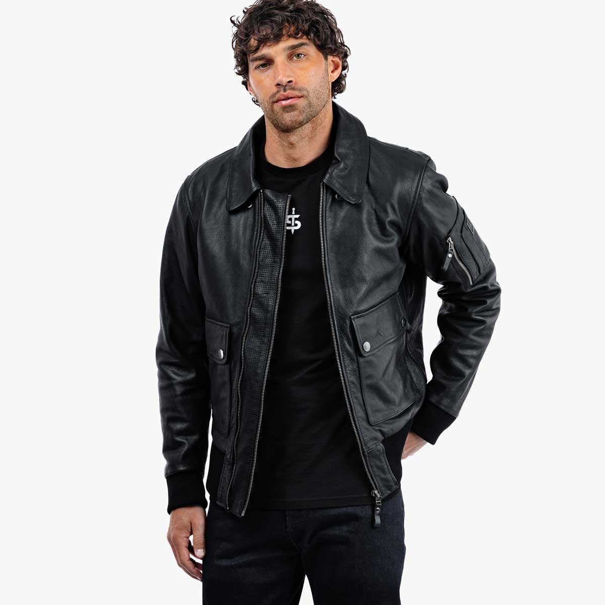Spada Turbine CE Leather Bomber Jacket Black - Image 13