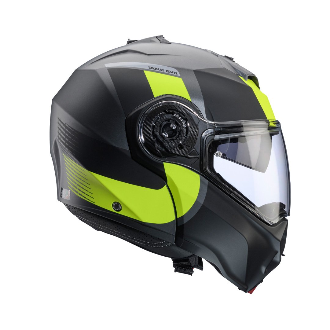 Caberg Duke Evo Indy Matt Gun Metal/Yellow Fluo/Black Helmet - Image 4