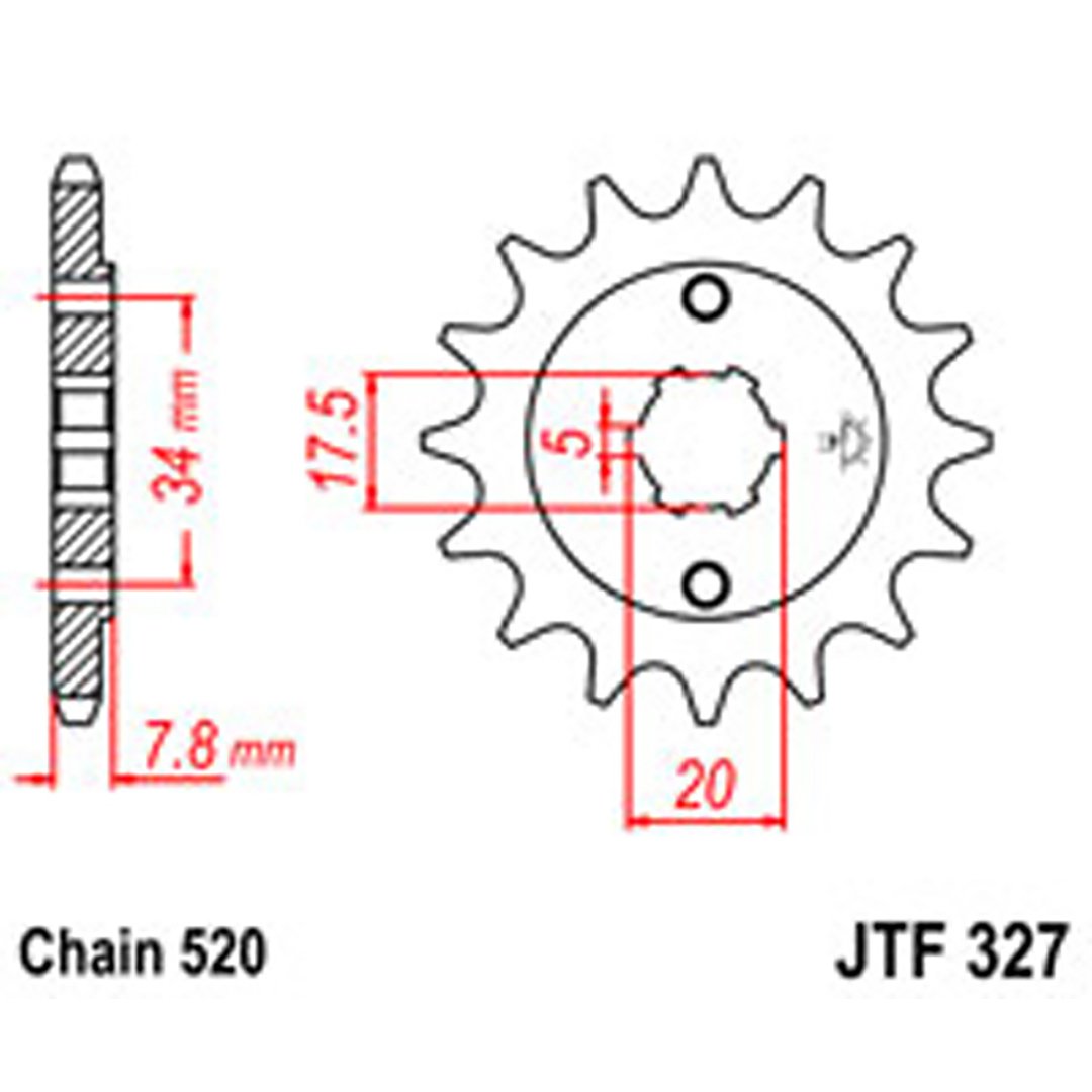 JT Gear Box Sprockets G/B 327-14 HON [279]