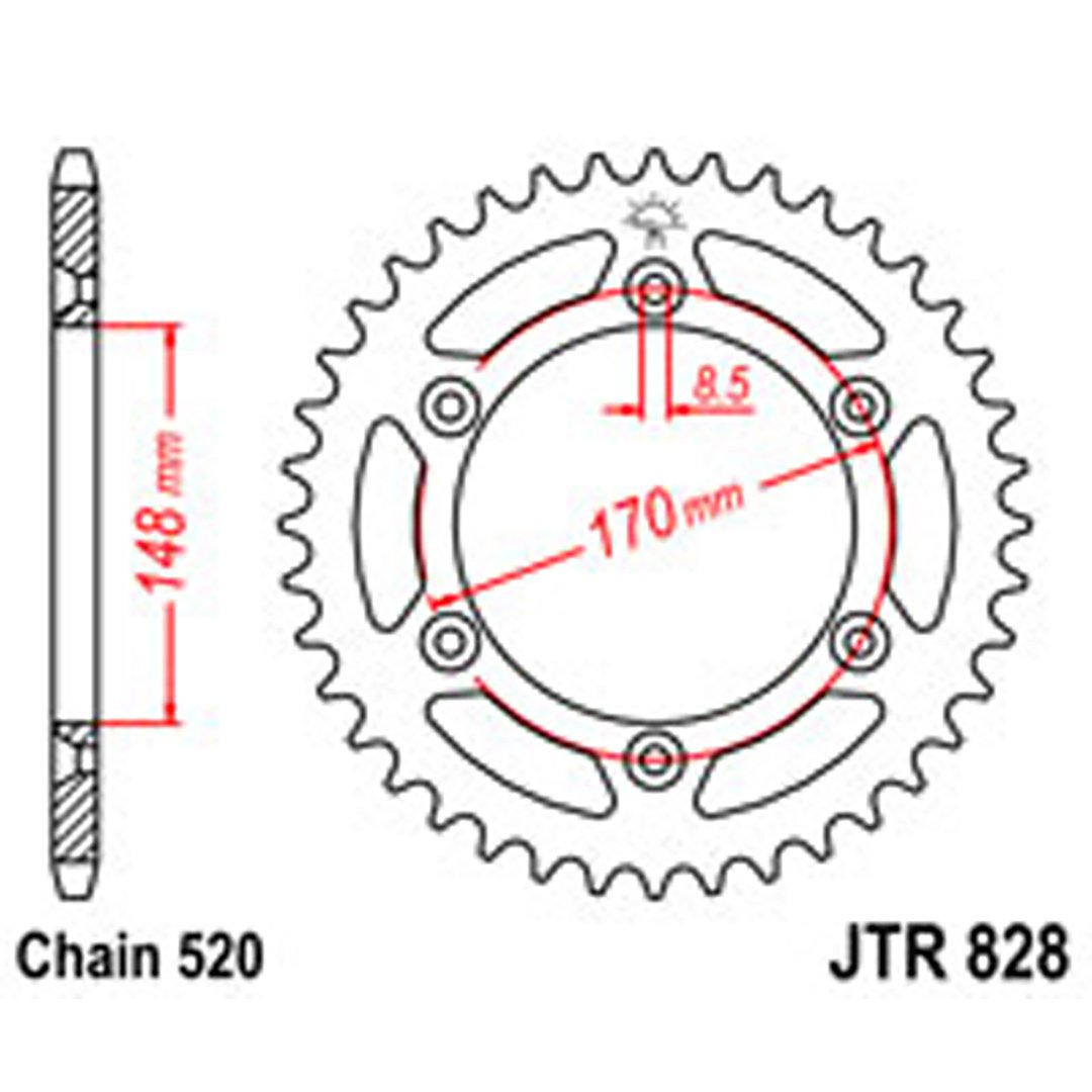 JT Rear Sprockets R/W 828-48T SUZ [804]